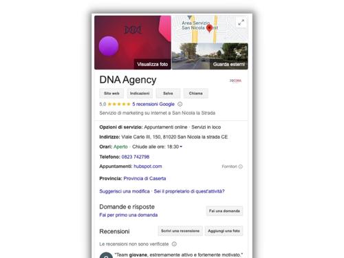 Immagine della scheda my business di DNA Agency