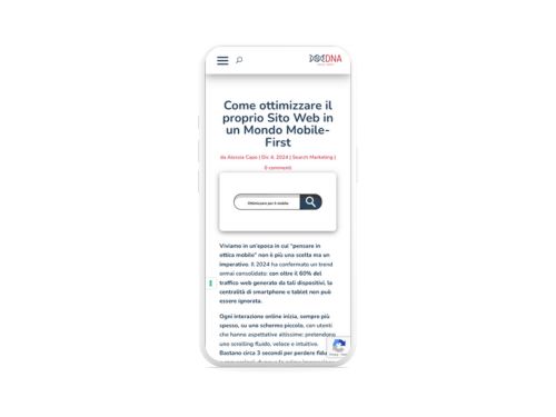 Immagine di una pagina web correttamente visualizzata su mobile